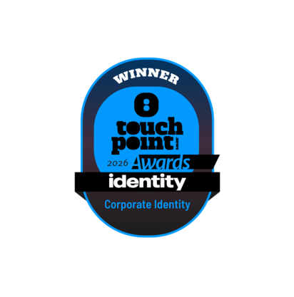 Badge di premiazione per il vincitore dei Touchpoint Awards 2026 nella categoria Corporate Identity.