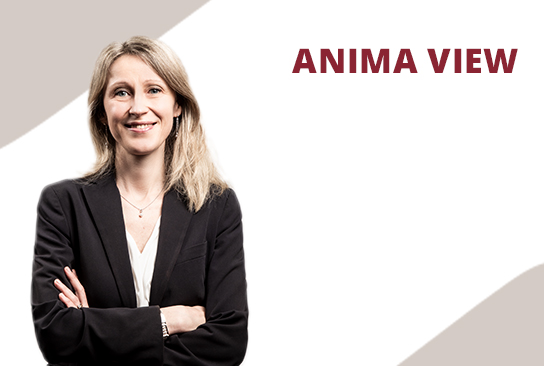 Una figura professionale in giacca nera e camicia bianca, posizionata accanto al testo intitolato “ANIMA VIEW” su uno sfondo chiaro.