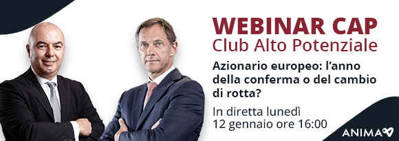 Due uomini vestiti eleganti per un webinar dal titolo “WEBINAR CAP - Club Alto Potenziale”