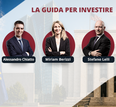 Tre professionisti in abito da lavoro sono insieme per promuovere un evento: La guida per investire